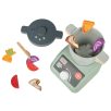   lupilu / PlayTive Premium elektromos (elemes, bekapcsolható) játék fa konyhai robotgép, levesfőző turmix funkcióval, fa élelmiszerekkel