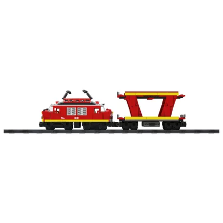 PlayTive Clippys Freight Train 753 részes tehervonat építőkocka készlet, világító, távirányítós, elemes vonat 2.5m sínpályával, rámpával és 1 db autóval