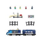 lupilu / PlayTive Clippys Passenger Train 632 részes vonat építőkocka készlet, világító, távirányítós, elemes személyvonat 2.5m sínpályával, 5 figurával