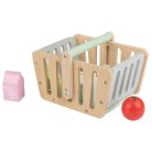 PlayTive Shopping Basket játék (gyermek) mini (226 x 188 x 192 mm) fa bevásároló kosár, 5 részes bevásárlókosár fából