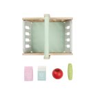 PlayTive Shopping Basket játék (gyermek) mini (226 x 188 x 192 mm) fa bevásároló kosár, 5 részes bevásárlókosár fából