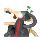 PlayTive Dino Park 49 részes fa vonat szett, favonat készlet önjáró elemes teherautóval vulkánnal 