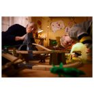 PlayTive Dino Park 49 részes fa vonat szett, favonat készlet önjáró elemes teherautóval vulkánnal 