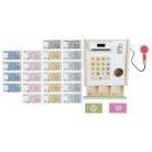 Lupilu / PlayTive 18 x 17 x 13 cm 24 részes, kreativitás és fantázia fejlesztő fa játék pénztárgép, kassza, kasszagép bankkártya terminállal, kézi szekkenner, LCD kijelzővel