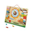 PlayTive készségfejlesztő mágneses fali óra, naptár, évszakok és hónapok gyakorlására szolgáló fali játék tábla