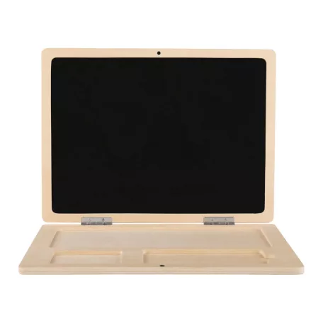 PlayTive készségfejlesztő mágneses fa laptop és mobiltelefon, fából készült oktató, fejlesztő notebook, gyermek laptop + telefon