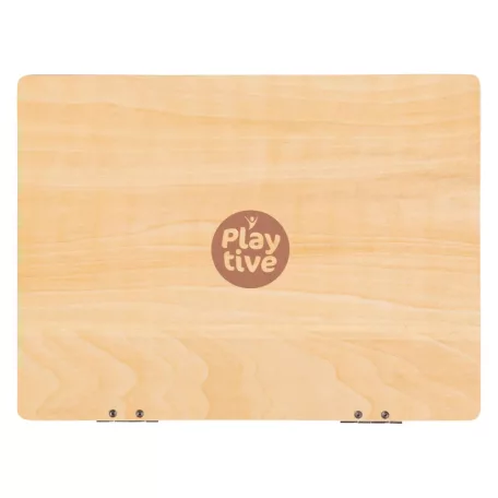 PlayTive készségfejlesztő mágneses fa laptop és mobiltelefon, fából készült oktató, fejlesztő notebook, gyermek laptop + telefon