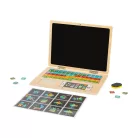 PlayTive készségfejlesztő mágneses fa laptop és mobiltelefon, fából készült oktató, fejlesztő notebook, gyermek laptop + telefon