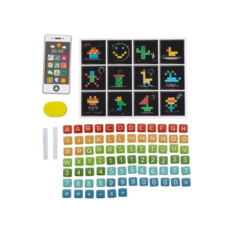 PlayTive készségfejlesztő mágneses fa laptop és mobiltelefon, fából készült oktató, fejlesztő notebook, gyermek laptop + telefon
