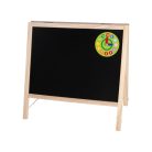 PlayTive kétoldalas készségfejlesztő 43 x 42 cm asztali fa mágneses tábla, rajztábla órával, színes krétákkal és mágneses számokkal és filccel