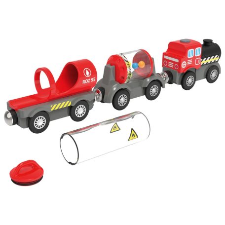 PlayTive 4 az 1 -ben önjáró, elemes, mágneses mozdony / vonat szett diesel-, személy-, teher és GLOW mozdonnyal, hang- és fényeffektusokkal, fa vonat szettekhez