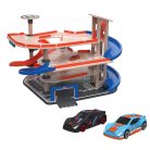 liupilu / PlayTive Racers XL fa parkoló, 4 szintes parkolóház 2 autóval, helikopter leszállóval, jármű lifttel (PlayTive Car Park, PlayTive parkoló)