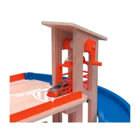 liupilu / PlayTive Racers XL fa parkoló, 4 szintes parkolóház 2 autóval, helikopter leszállóval, jármű lifttel (PlayTive Car Park, PlayTive parkoló)