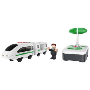   PlayTive ICE RC vonat, rádiófrekvenciás személyvonat, távirányítós mozdony, fa vonat szettekhez (fehér)
