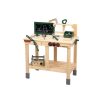   PlayTive ParkSide Mud Workbench fa játék kerti munkapad, fából készült 36 részes játék szerelőasztal szerszámokkal kültérre