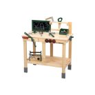 PlayTive ParkSide Mud Workbench fa játék kerti munkapad, fából készült 36 részes játék szerelőasztal szerszámokkal kültérre