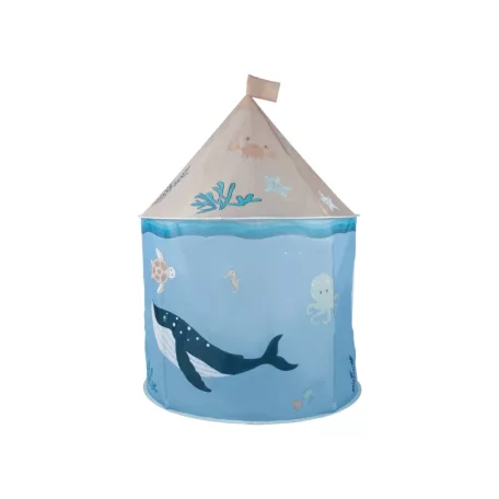 lupilu / PlayTive Aquarium barna / kék játéksátor tengeri állat motívumokkal (teknős, polip, rák, delfin), 100 x 145 cm poliészter játszósátor
