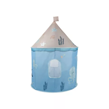 lupilu / PlayTive Aquarium barna / kék játéksátor tengeri állat motívumokkal (teknős, polip, rák, delfin), 100 x 145 cm poliészter játszósátor