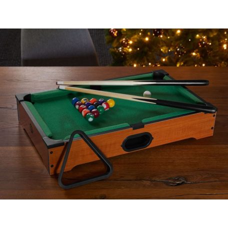 PlayTive élethű mini biliárd asztal, 51 x 31 cm mini asztali biliárd játék golyókkal és 2 dákóval
