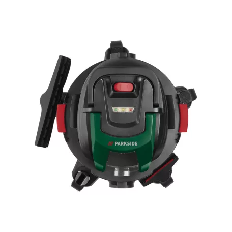 ParkSide PWDA 20-Li C3 ECO 20V 4Ah nemesacél 20L 20V akkus, akkumulátoros inox száraz - nedves porzsák nélküli porszívó 4Ah akkuval és töltővel