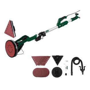   ParkSide PWDS 920 D4 falcsiszoló zsiráf, 710W elektromos fal- és mennyezetcsiszoló, teleszkópos nyéllel, kör- és háromszög alakú fejjel