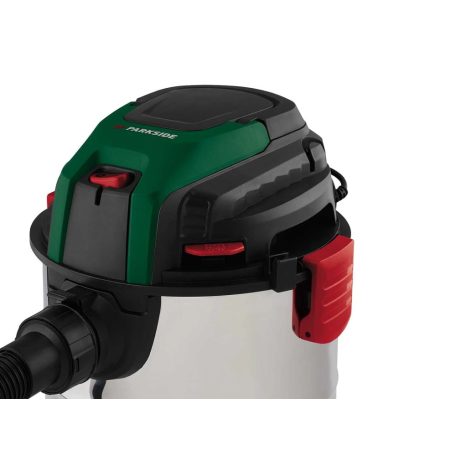 Parkside PWD 25 C4  inox 25 literes 1400W nemesacél száraz - nedves porzsák nélküli porszívó (porzsákkal is használható)