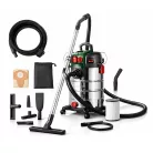 Parkside PWD 30 C1 30L 1500W inox (nemesacél) száraz - nedves porzsák nélküli porszívó, fúvó funkcióval és 2200W hálózati aljzattal szerszámgépekhez (PNTS 1500 D5 utódja)
