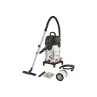 Parkside PWD 30 C1 30L 1500W inox (nemesacél) száraz - nedves porzsák nélküli porszívó, fúvó funkcióval és 2200W hálózati aljzattal szerszámgépekhez (PNTS 1500 D5 utódja)