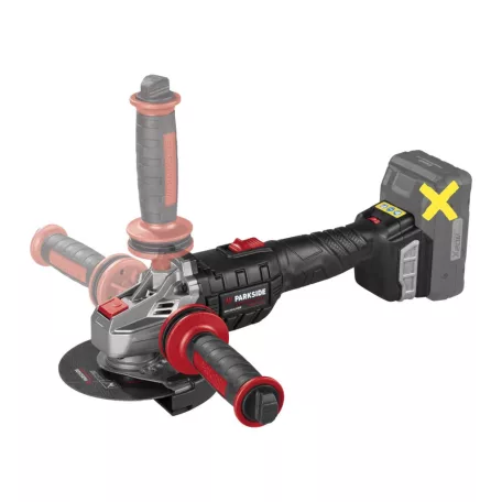 ParkSide Performance PWSAP 20-Li G7 / PPWSA 20-Li A1 SOLO akkus sarokcsiszoló, Brushless X20 flex, mechanikus fordulatszám szabályzóval, akku és töltő nélkül 