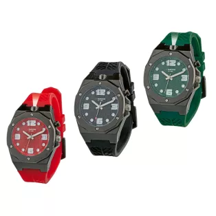   ParkSide PWSL1 A3 Fan Edition Watch vízálló karóra, kvarc óraművel beépített LED lámpábal fekete / zöld / piros színben, ParkSide 30 limitált széria