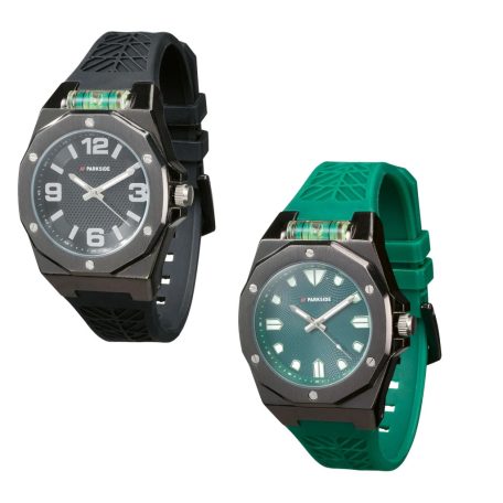 ParkSide PWSL1A1 / PWSL1A2 Fan Edition Watch vízálló karóra, kvarc óraművel beépített vízmértékkel zöld / fekete színben (480775)