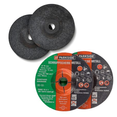 ParkSide PWSZ 76 A1 Metal Grinding Disc 76 mm x 4 mm fém csiszoló korong 2 db / csomag (20100 RPM max) PWSA 12 sarokcsiszolóhoz