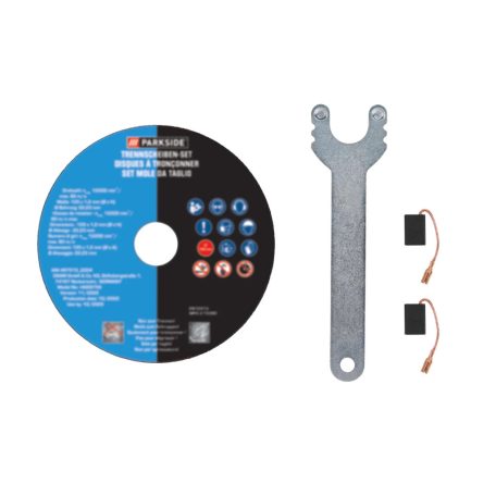 ParkSide PWS 125 G6 / I8 elektromos 1200W 125 mm vezetékes sarokcsiszoló, szabályozható fordulatszámú kétkezes kis flex 1 db koronggal