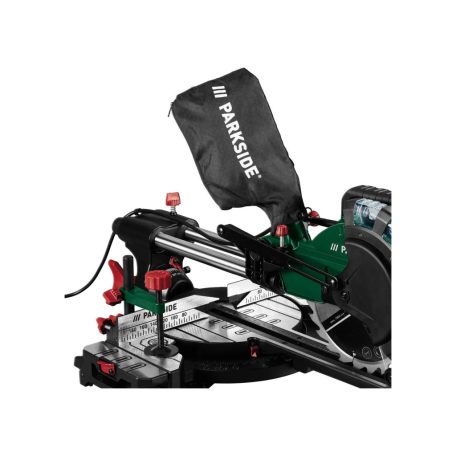 ParkSide PZKS 2000 C3 elektromos 2000W asztali bütüző (fejező) és gérvágó fűrész, vonófűrész, csapfűrész, dupla csúszósínnel