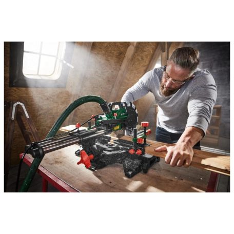 ParkSide PZKS 2000 C3 elektromos 2000W asztali bütüző (fejező) és gérvágó fűrész, vonófűrész, csapfűrész, dupla csúszósínnel