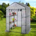 ParkSide / GardenStar 8 polcos 140 x 200 x 140 cm szövetfólia hobby kerti melegház, szövethálós fóliasátor polcokkal