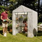 ParkSide / GardenStar 8 polcos 140 x 200 x 140 cm szövetfólia hobby kerti melegház, szövethálós fóliasátor polcokkal