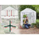 ParkSide / GardenStar 8 polcos 140 x 200 x 140 cm szövetfólia hobby kerti melegház, szövethálós fóliasátor polcokkal