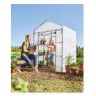 ParkSide / GardenStar 8 polcos 140 x 200 x 140 cm szövetfólia hobby kerti melegház, szövethálós fóliasátor polcokkal