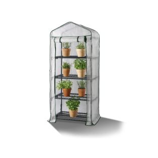   ParkSide 69 x 160 x 49 cm kompakt hobby kerti melegház, palántanevelő fólia, szövetfólia sátor, fóliasátor 4 polccal