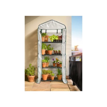 ParkSide 69 x 160 x 49 cm kompakt hobby kerti melegház, palántanevelő fólia, szövetfólia sátor, fóliasátor 4 polccal