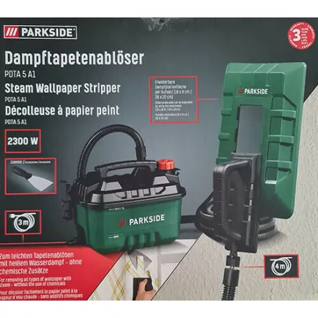ParkSide PDTA 5 A1 IAN 353280 elektromos 2300W gőzölős tapéta eltávolító készülék, tapétaleszedő 