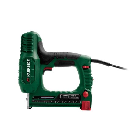 ParkSide PET 25 D4 Maxi állítható ütőerejű, 25W elektromos tűzőgép és szögbelövő 4000 db kapocs és szög tartozékkal 