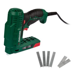   ParkSide PHET 15 C2 15W / 70W elektromos tűzőgép és szögbelövő + 400 db TYPE 53 kapocs és 100 db TYPE 47 szeg