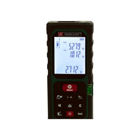 ParkSide PLEM 50 D5 digitális 50 méteres lézeres távolságmérő 5 cm - 500 m, praktikus övtáskával 