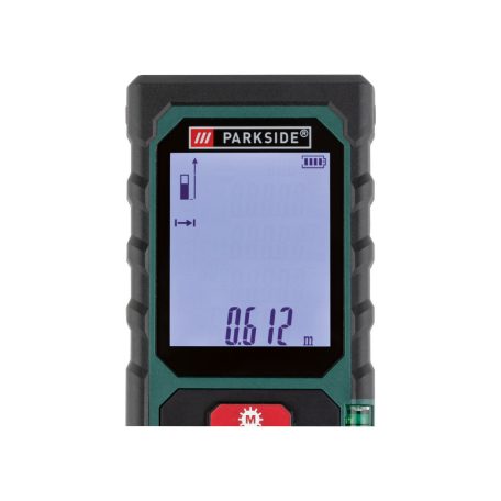 ParkSide PLEM 50 D5 digitális 50 méteres lézeres távolságmérő 5 cm - 500 m, praktikus övtáskával 