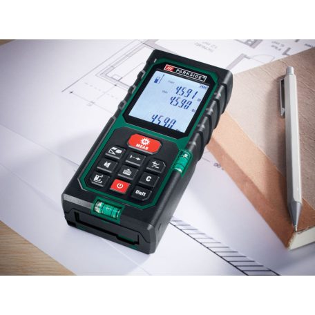 ParkSide PLEM 50 D5 digitális 50 méteres lézeres távolságmérő 5 cm - 500 m, praktikus övtáskával 