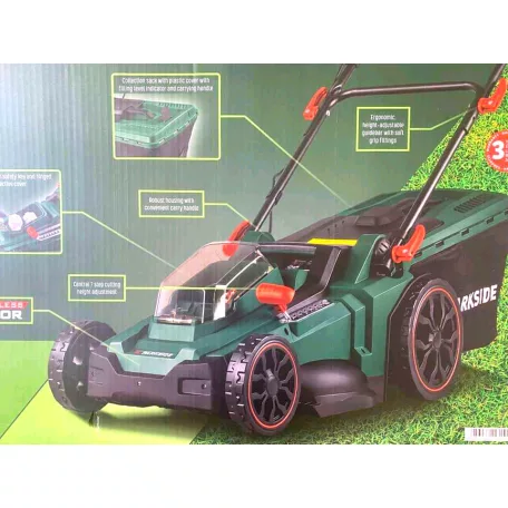 ParkSide PRMA 40-Li B3 ECO X20V 2 x 20V 4Ah Li-ion dupla akkus, 43 cm vezeték nélküli, fűgyűjtős, 40V akkumulátoros fűnyíró Smart akkutöltővel