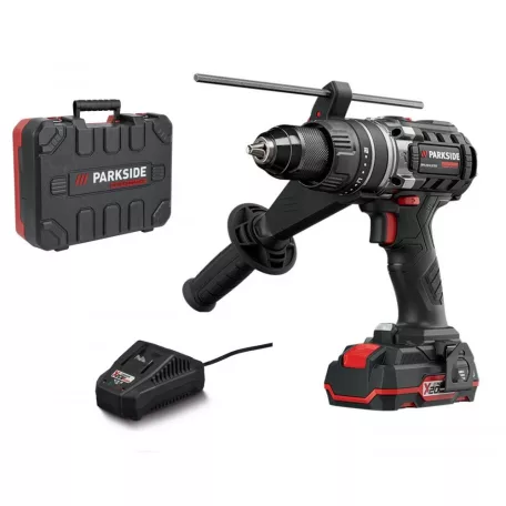 ParkSide PSBSAP 20-Li B2 / B3 20V 2Ah X20 Performance Brushless 80 Nm akkus ütvefúró kofferben, akkuval és töltővel