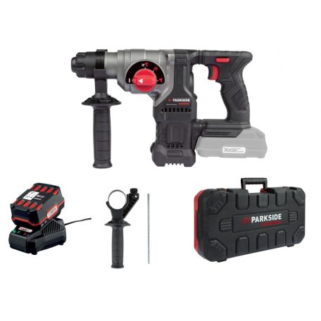 ParkSide Performance PKHAP 20-Li B2 20V 4Ah kombikalapács, X20V 20V akkus ütvefúró, fúrókalapács, vésőkalapács, akkuval és töltővel